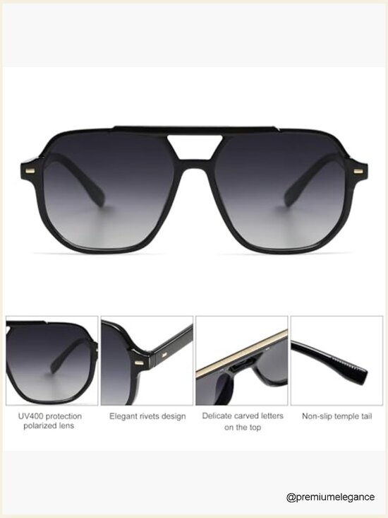Retro Aviator Polarized Sunglasses Unisex UV400 Protection